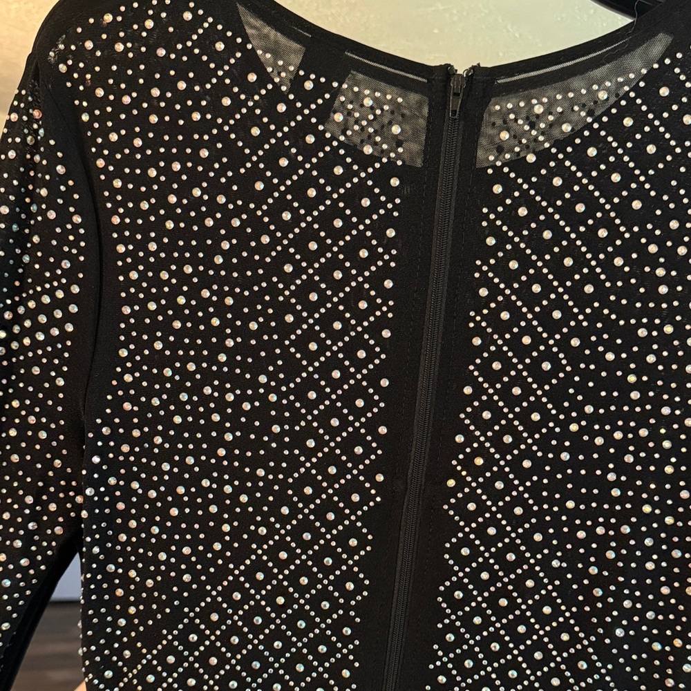 Windsor Black Studded Long Sleeve Dress - Picture 4 of 5